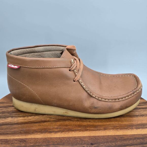 Clarks Stinson Hi Boots Mens 10 M Brown Leather Casual Chukka Moccasins Shoes main image 7